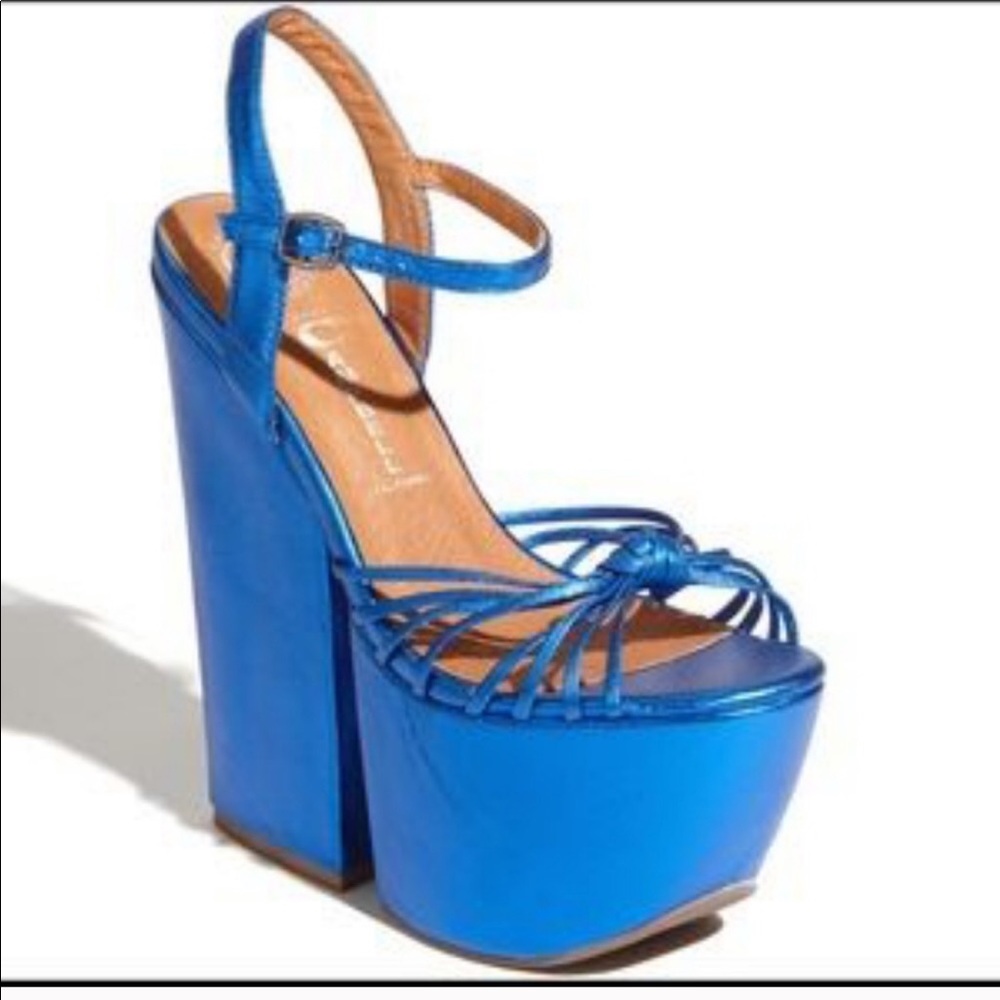 JEFFREY CAMPBELL BLUE PLATFORM HEELS!